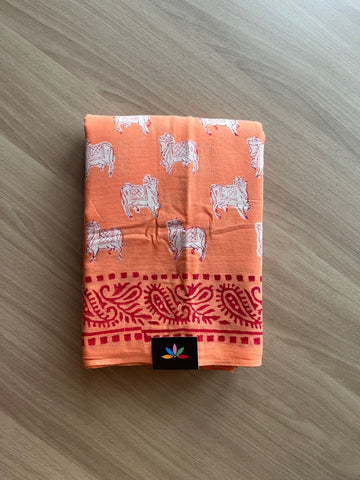 Handblock Printed Mul Cotton Saree-21121-21122