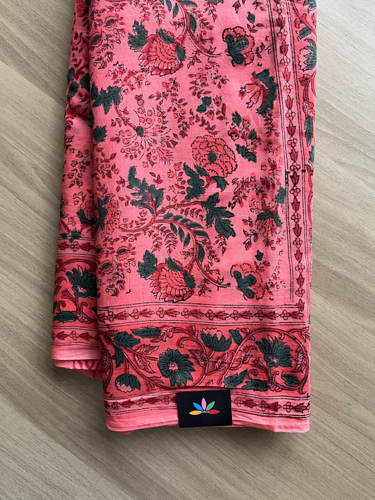 Handblock Printed Mul Cotton Saree-21131