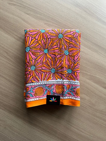 Handblock Printed Mul Cotton Saree-21179