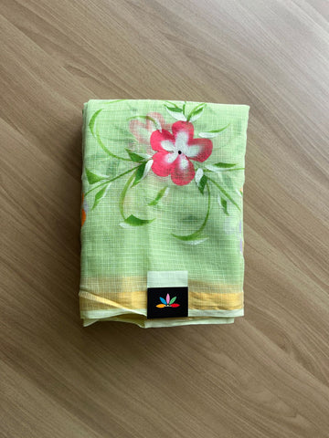 Handbrush Printed Kota Doria Saree-21209