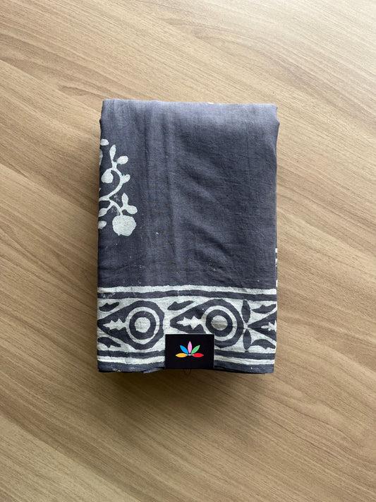 Handblock Printed Mul Cotton Saree-21221