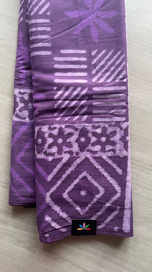 Handblock Printed Mul Cotton Saree-21327-21328