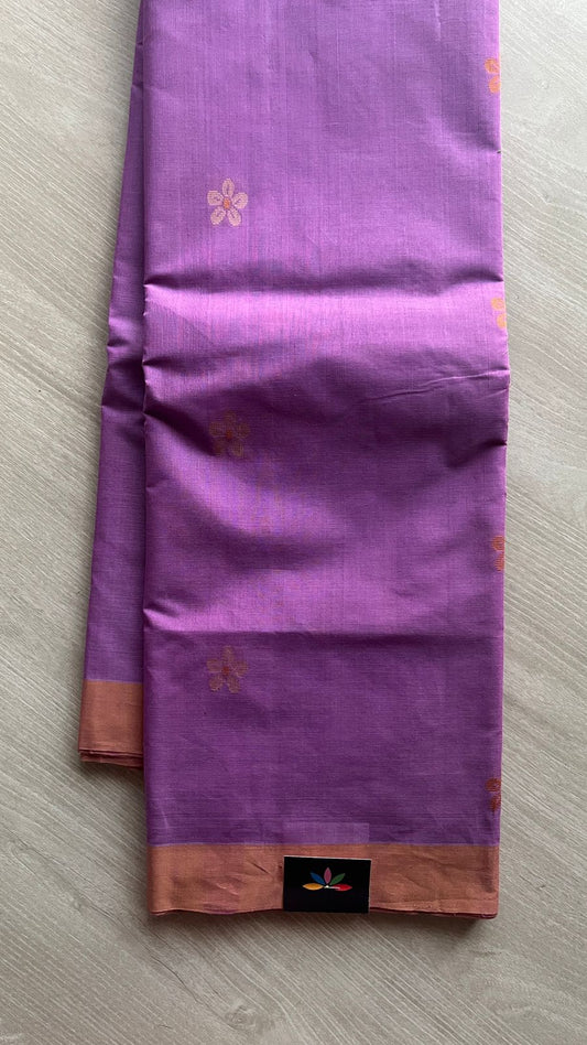 Handloom Fine Cotton Saree with Contrast Pallu and Blouse -25549