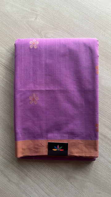 Handloom Fine Cotton Saree with Contrast Pallu and Blouse -25549