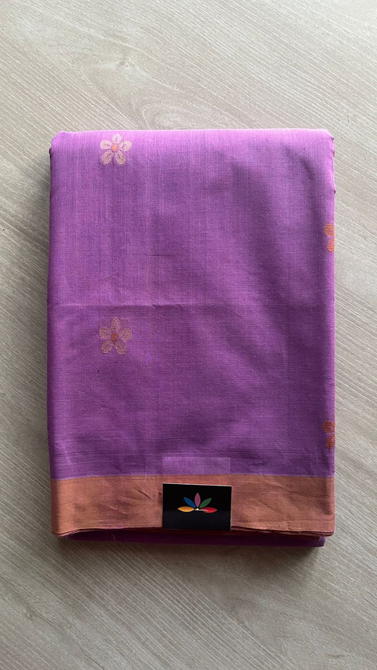 Handloom Fine Cotton Saree with Contrast Pallu and Blouse -25549