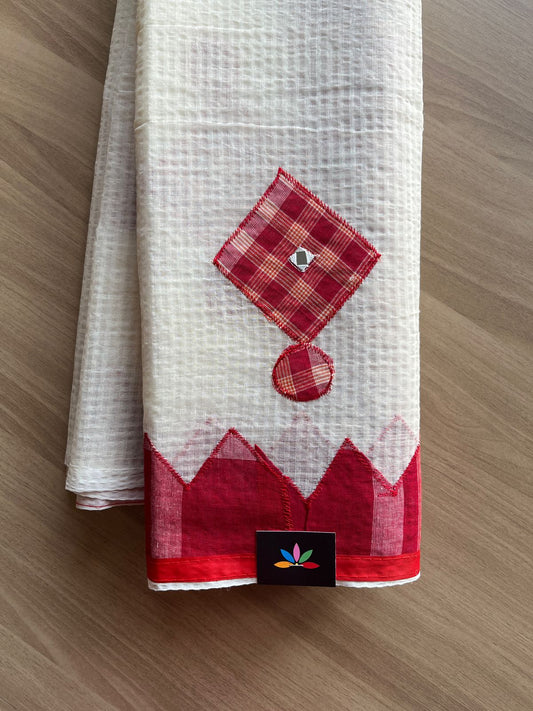Appliqué work Kota Checks Saree (Without blouse) -23098-23099