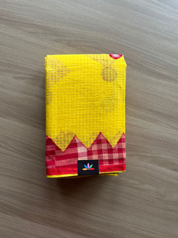 Appliqué work Kota Checks Saree (Without blouse) -21568