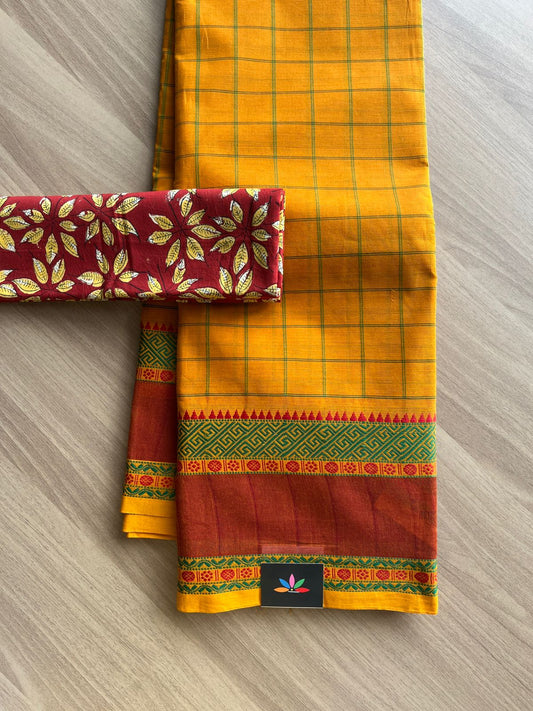 Chettinad Checked Cotton Saree -2183