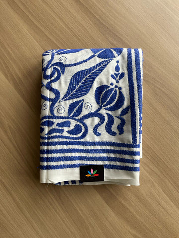 Kantha Stitch Semi Bangalore Silk Saree - 21971