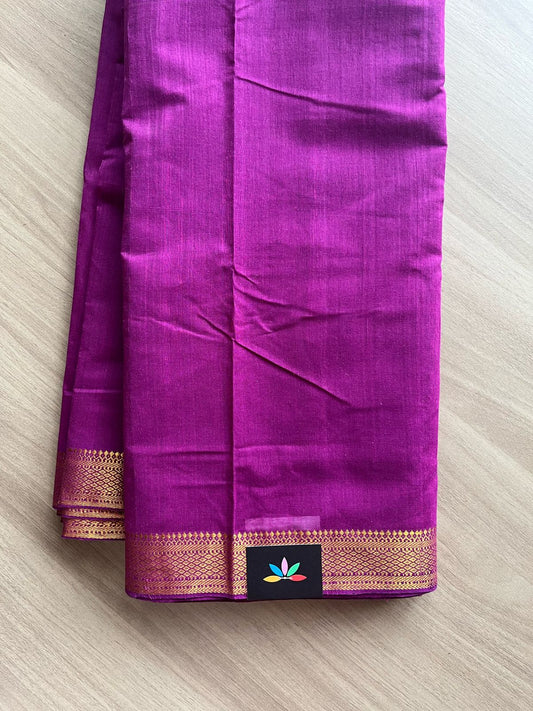 Handloom Mangalagiri Solid Weave Nizam Border Cotton Saree-22078