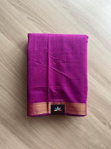 Handloom Mangalagiri Solid Weave Nizam Border Cotton Saree-22078