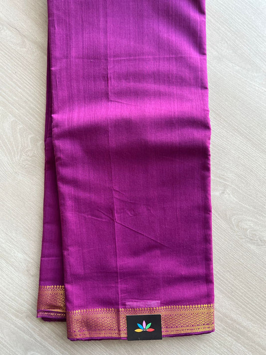 Handloom Mangalagiri Solid Weave Nizam Border Cotton Saree-22078