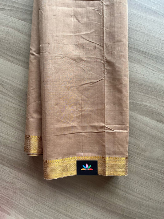 Handloom Mangalagiri Solid Weave Nizam Border Cotton Saree-22090