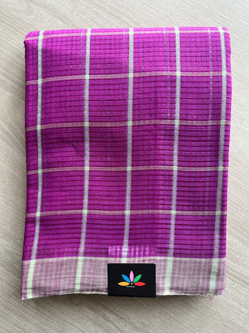 Checked Missing checks Handloom Mangalagiri Cotton Saree -22098