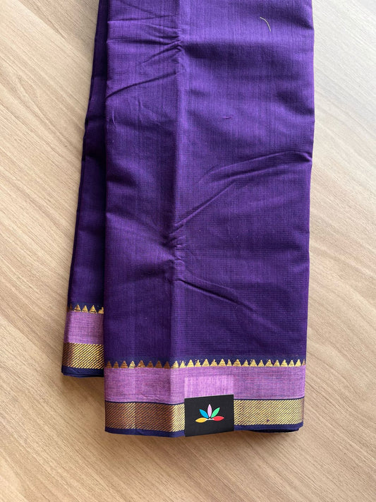 Handwoven Zari Border Mangalagiri Cotton Saree-22107