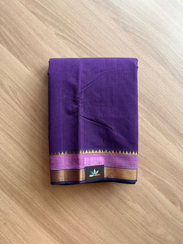Handwoven Zari Border Mangalagiri Cotton Saree-22107