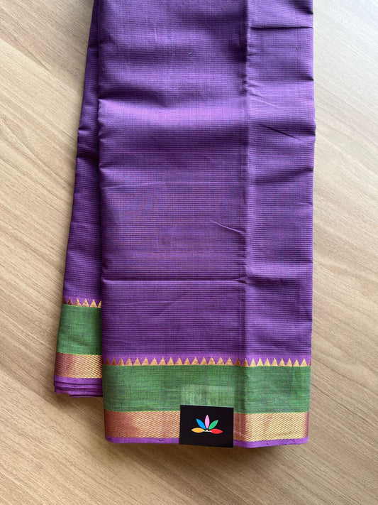 Handwoven Zari Border Mangalagiri Cotton Saree-22109