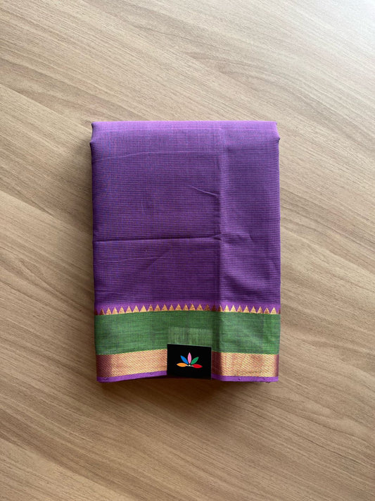 Handwoven Zari Border Mangalagiri Cotton Saree-22109