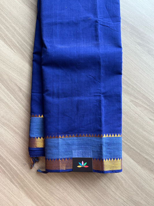 Handwoven Zari Border Mangalagiri Cotton Saree-22110