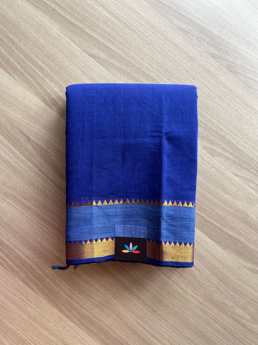 Handwoven Zari Border Mangalagiri Cotton Saree-22110