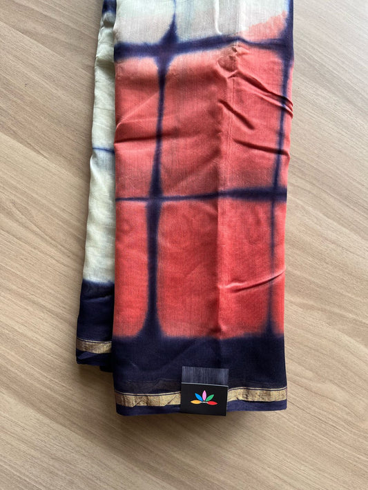 Handblock Printed Chanderi Silk Cotton Saree -22258