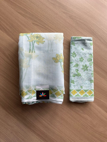 Handblock Printed Kota Doria Saree -22327