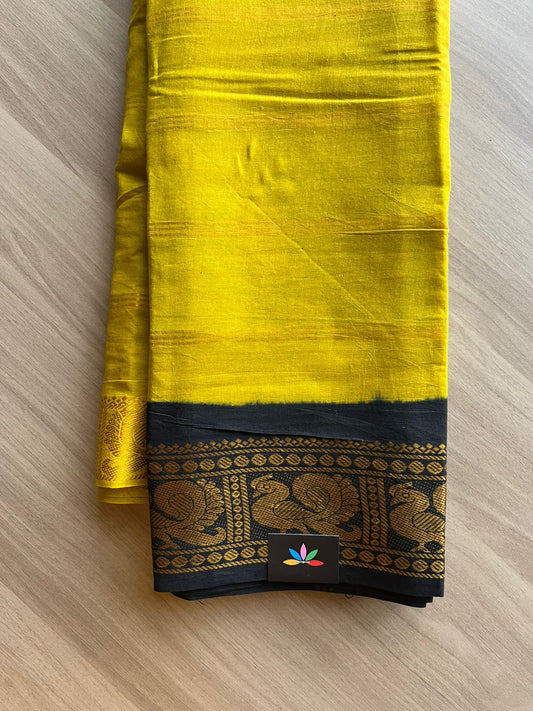 Contrast Annam Border Striped Cotton Saree--22362