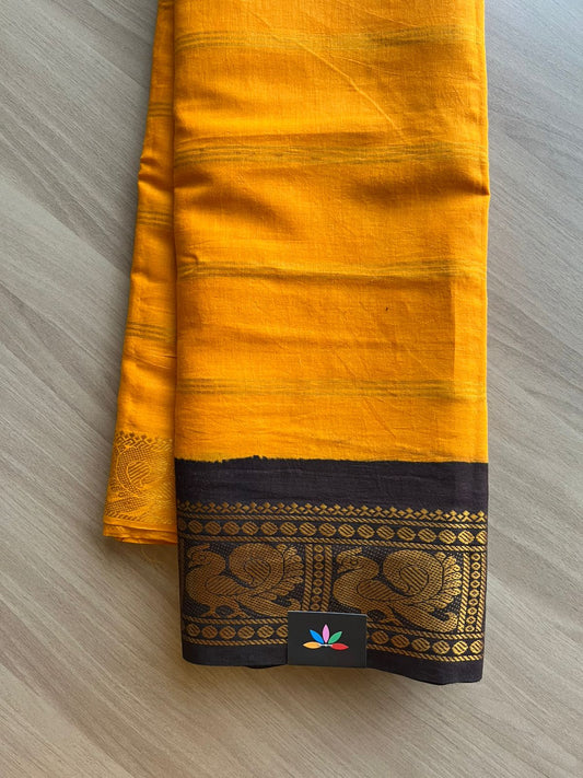 Contrast Annam Border Striped Cotton Saree-22365-22366