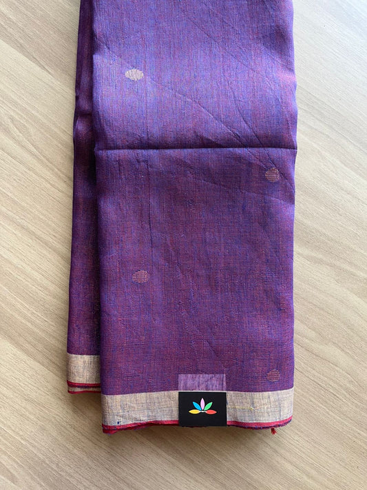 Handloom Fine Tissue Linen Saree - 22429