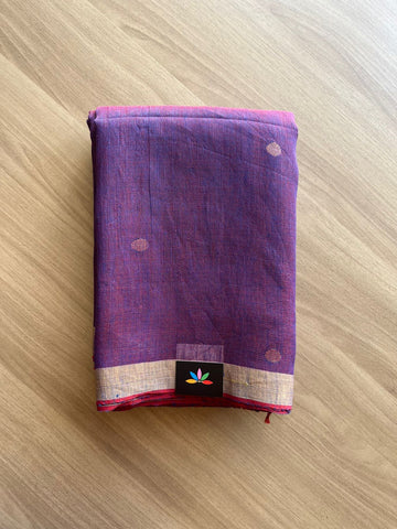 Handloom Fine Tissue Linen Saree - 22429