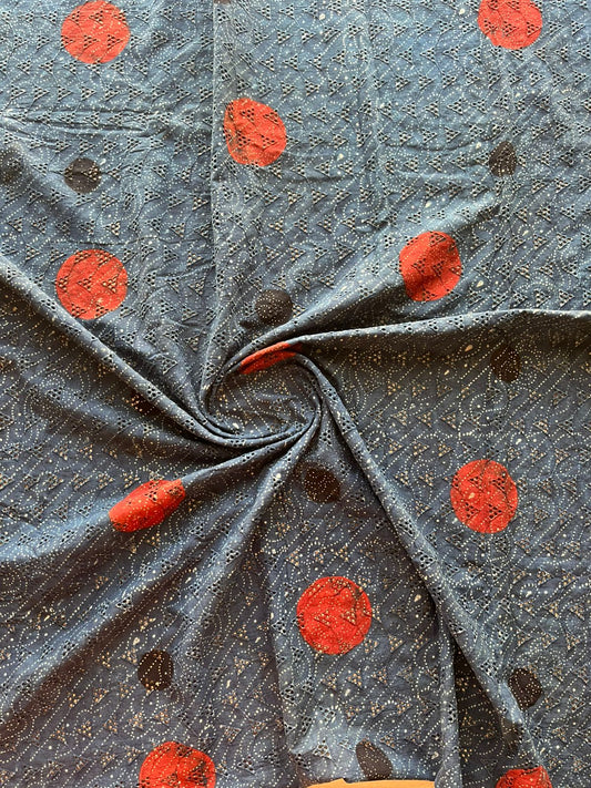 Handblock Printed Ajrakh Hakoba Fabric-22462