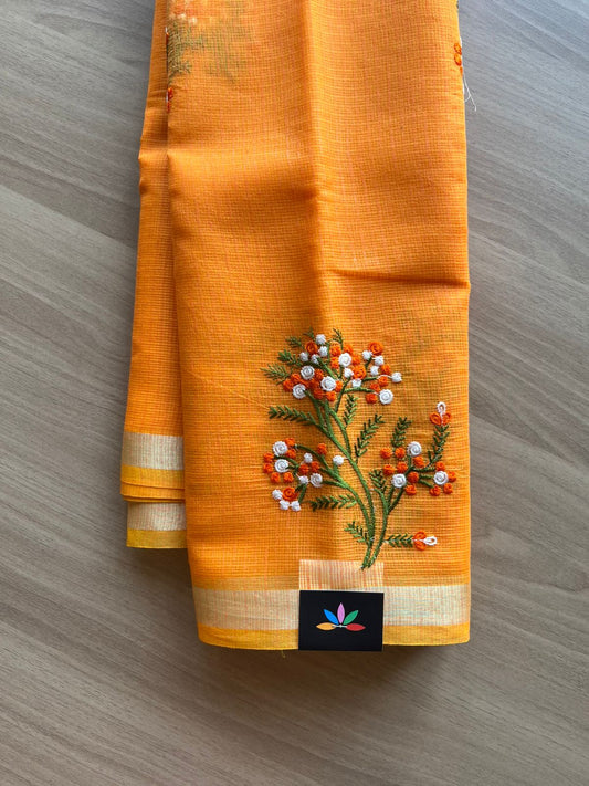 Machine Embroidered Blended Kota Saree-22511