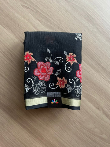 Machine Embroidered Blended Kota Saree-22522