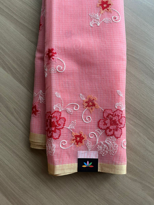 Machine Embroidered Blended Kota Saree-22524