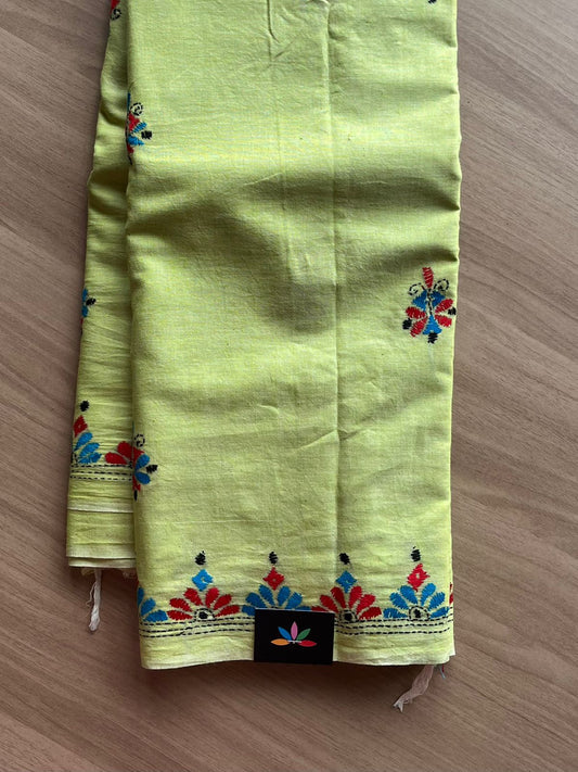 Kantha Stitch Cotton Saree -22628