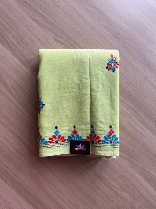 Kantha Stitch Cotton Saree -22628
