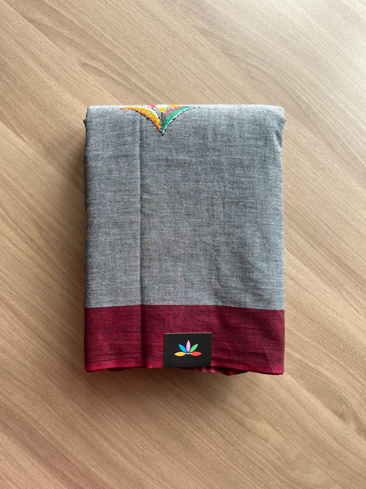 Kantha Stitch Cotton Saree -22629