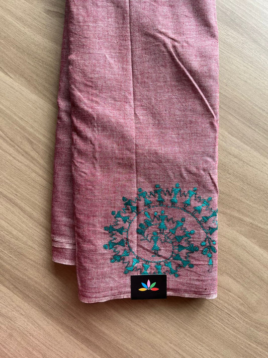 Kantha Stitch Cotton Saree -22636