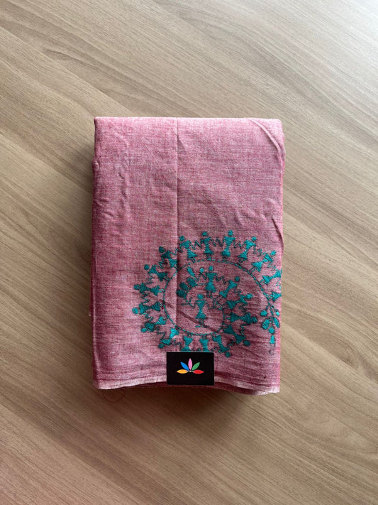 Kantha Stitch Cotton Saree -22636