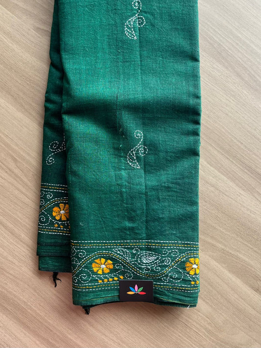 Kantha Stitch Cotton Saree -22637