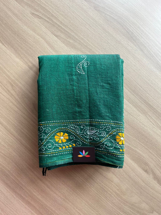 Kantha Stitch Cotton Saree -22637