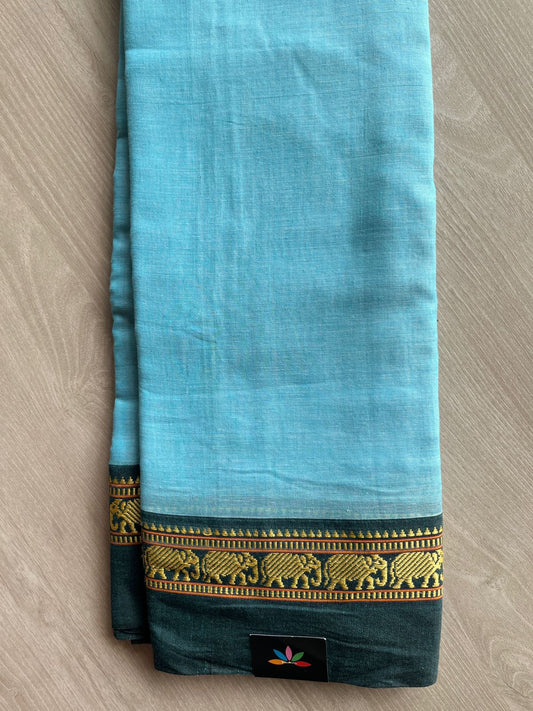 Elephant Border Narayanpet Mercerized Cotton Saree -22643