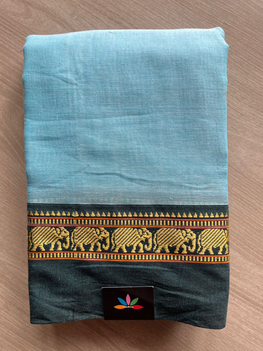 Elephant Border Narayanpet Mercerized Cotton Saree -22643