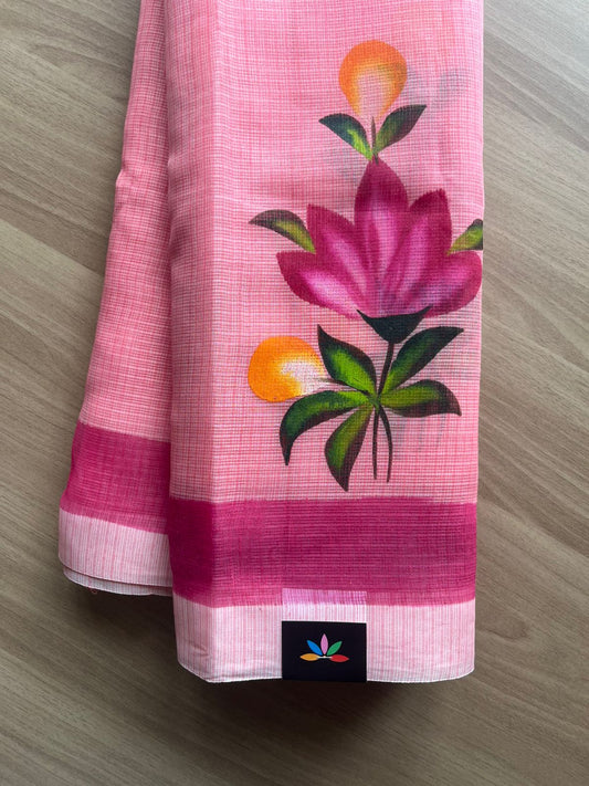 Handbrush Printed Blended Kota Saree-22704