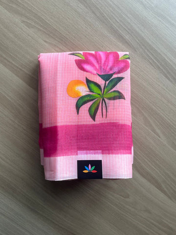 Handbrush Printed Blended Kota Saree-22704