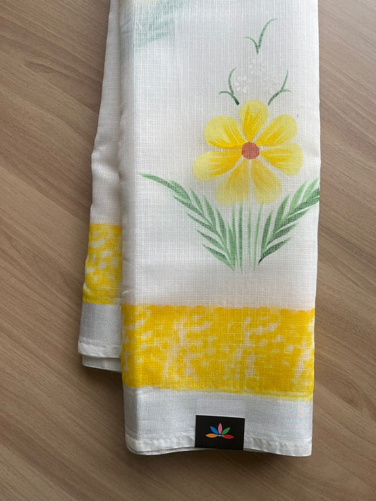 Handbrush Printed Blended Kota Saree-22705