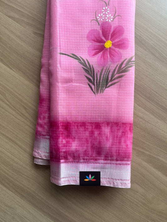 Handbrush Printed Blended Kota Saree-22706