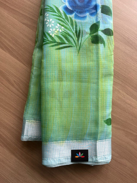Handbrush Printed Blended Kota Saree-22707
