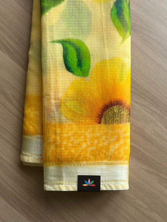 Handbrush Printed Blended Kota Saree-22708