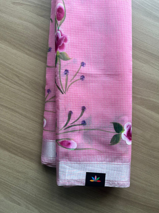 Handbrush Printed Blended Kota Saree-22712